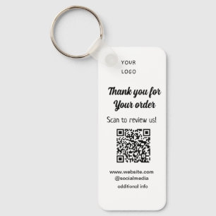 Thank you for order scan Review us business logo Key Ring