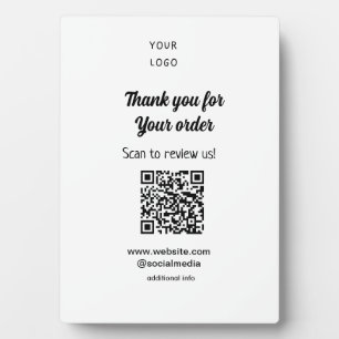 Thank you for order scan Review us business logo Plaque