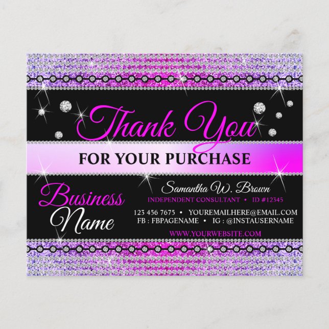 Thank You For Order Sparkle Purple Jewellery (Front)