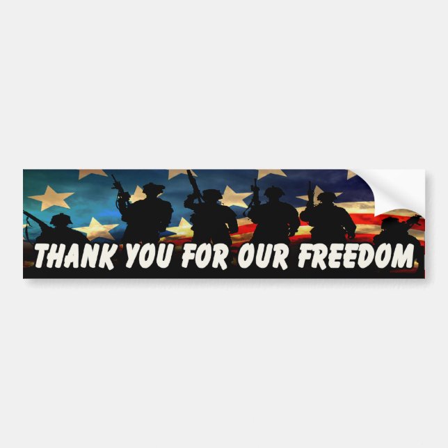 Thank You For Our Freedom 2 Bumper Sticker (Front)