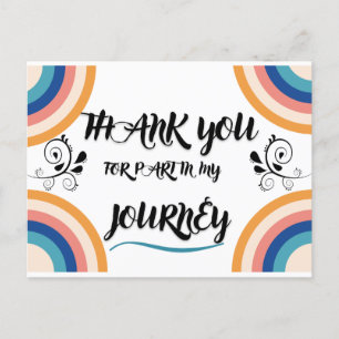 Thank you for part in my journey postcard