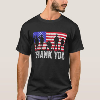Thank You For Patriotic American Flag 4th of July T-Shirt