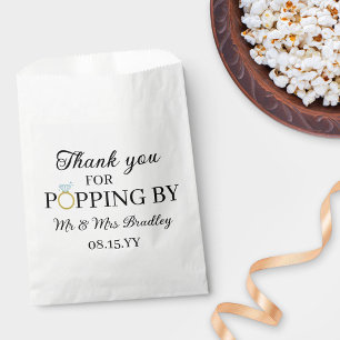 Thank You For Popping By Diamond Ring Wedding Favour Bags