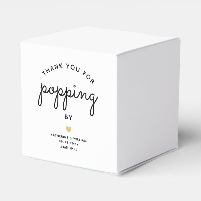 Thank You for Popping By Wedding Favour Box (Back Side)
