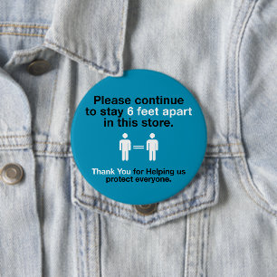 Thank You For Practicing Social Distancing 10 Cm Round Badge