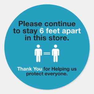 Thank You For Practicing Social Distancing Classic Round Sticker