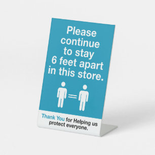 Thank You For Practicing Social Distancing Pedestal Sign
