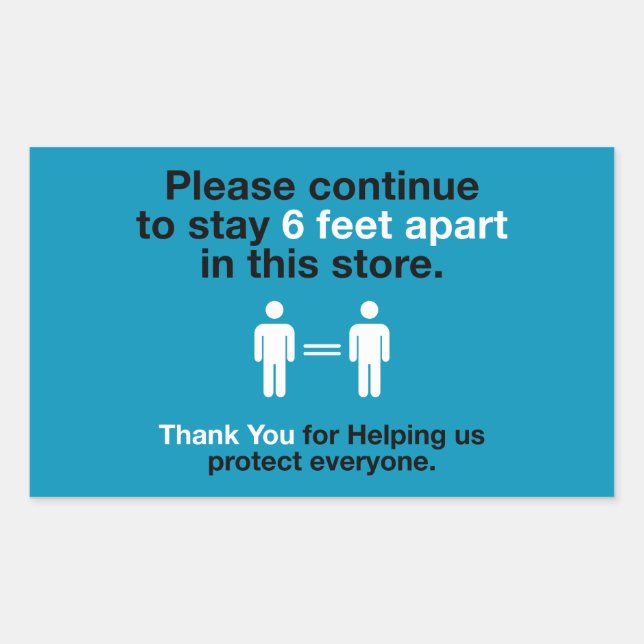 Thank You For Practicing Social Distancing Rectangular Sticker (Front)