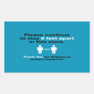 Thank You For Practicing Social Distancing Rectangular Sticker