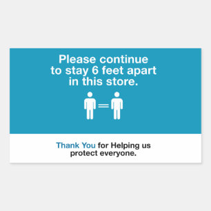 Thank You For Practicing Social Distancing Rectangular Sticker