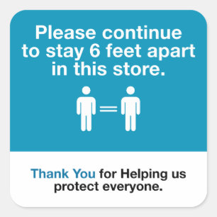 Thank You For Practicing Social Distancing Square Sticker