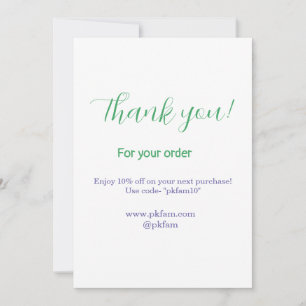 Thank you for purchase blue family business social invitation