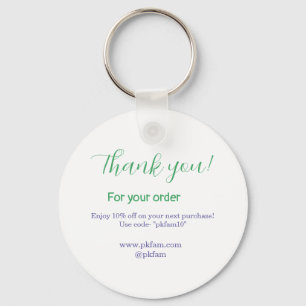 Thank you for purchase blue family business social key ring
