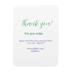 Thank you for purchase blue family business social magnet