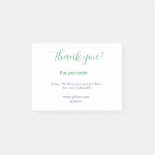 Thank you for purchase blue family business social post-it notes