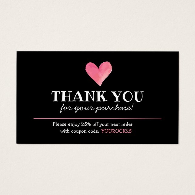 Thank You for Purchase Customer Discount Insert (Front)