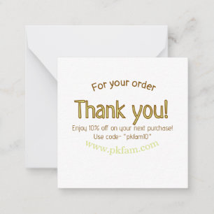 Thank you for purchase gold family business detail card