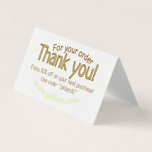 Thank you for purchase gold family business detail card