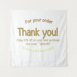 Thank you for purchase gold family business detail tapestry