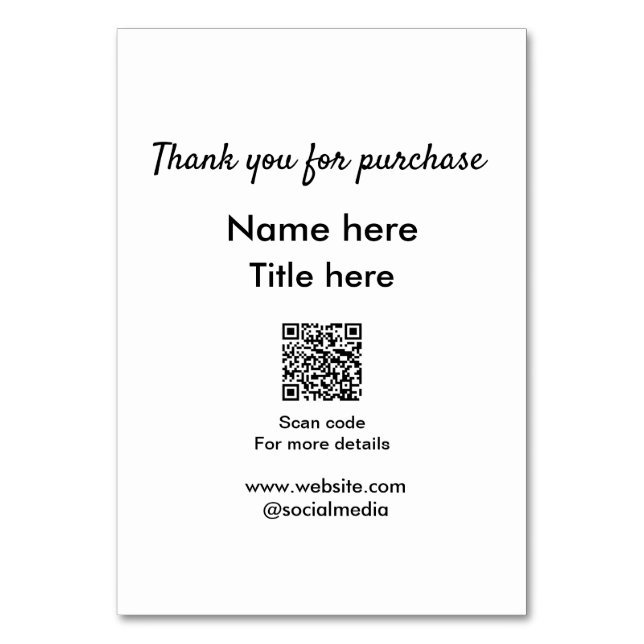 Thank you for purchase name title here scan QR (Front)