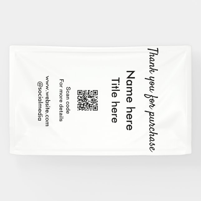 Thank you for purchase name title here scan QR Banner (Horizontal)