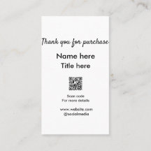Thank you for purchase name title here scan QR