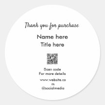 Thank you for purchase name title here scan QR