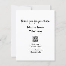 Thank you for purchase name title here scan QR