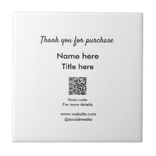 Thank you for purchase name title here scan QR Tile