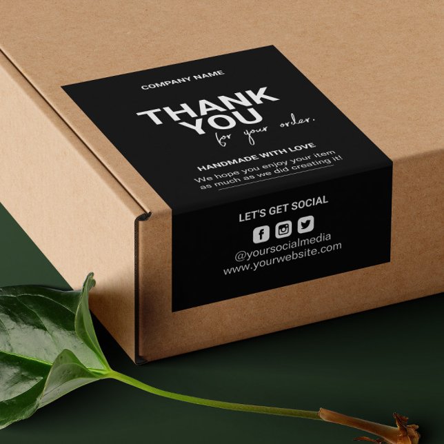 Thank You For Purchase Packaging Trendy Shipping Rectangular Sticker (Creator Uploaded)