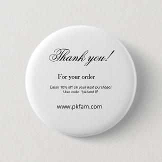 Thank you for purchase pink family business detail 6 cm round badge