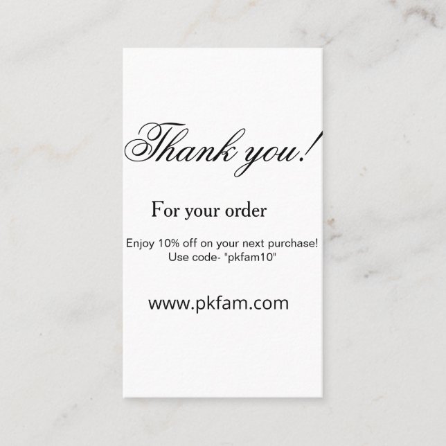 Thank you for purchase pink family business detail business card (Front)