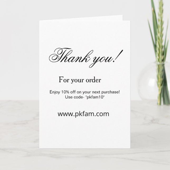 Thank you for purchase pink family business detail card (Front)