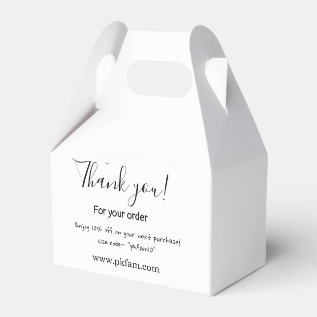 Thank you for purchase pink family business detail favour box (Front Side)
