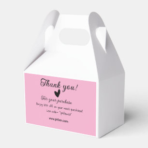 Thank you for purchase pink family business detail favour box