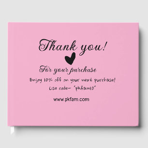 Thank you for purchase pink family business detail guest book