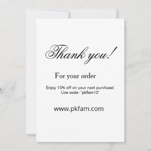 Thank you for purchase pink family business detail invitation