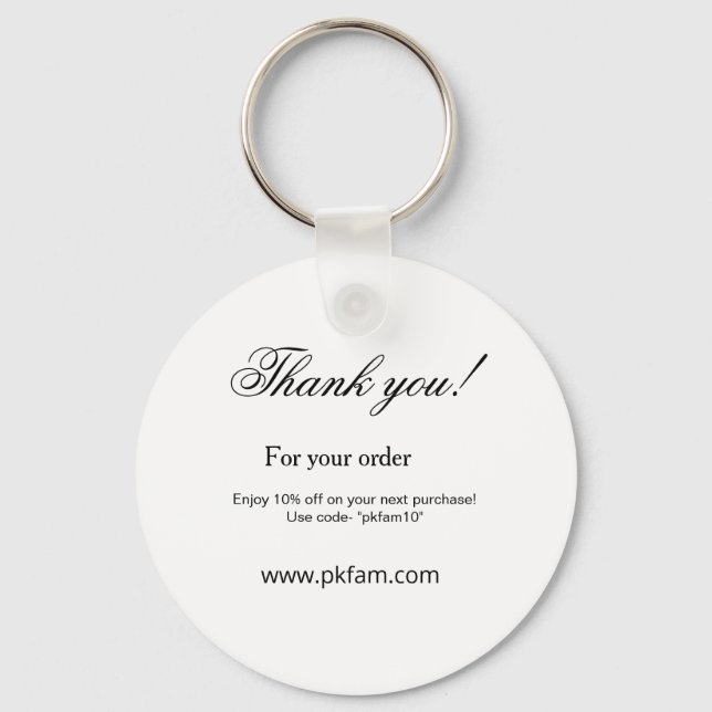 Thank you for purchase pink family business detail key ring (Front)