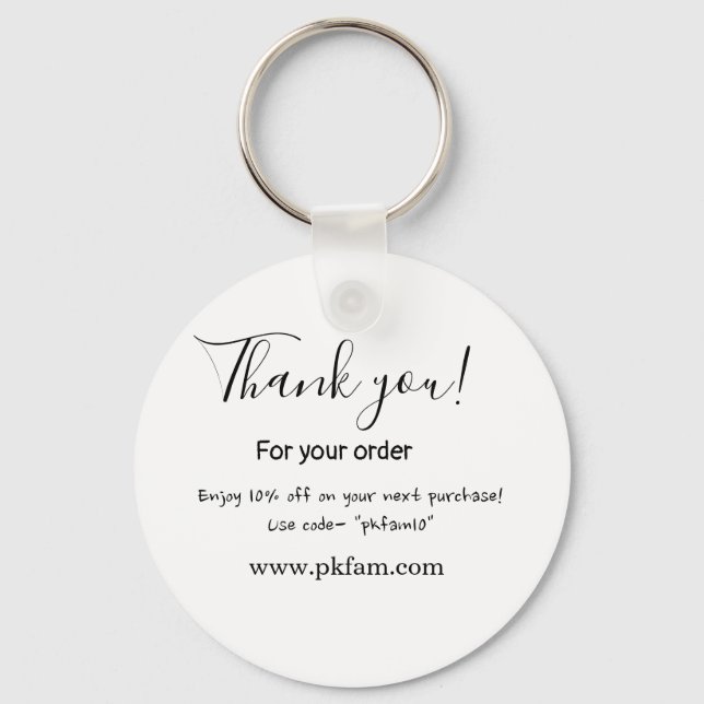 Thank you for purchase pink family business detail key ring (Front)