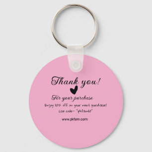 Thank you for purchase pink family business detail key ring