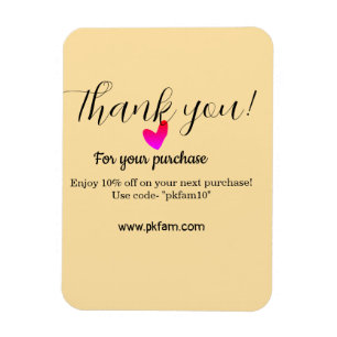 Thank you for purchase pink family business detail magnet
