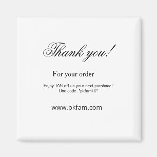 Thank you for purchase pink family business detail magnet
