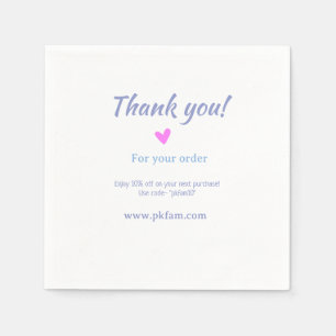 Thank you for purchase pink family business detail napkin