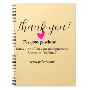 Thank you for purchase pink family business detail notebook