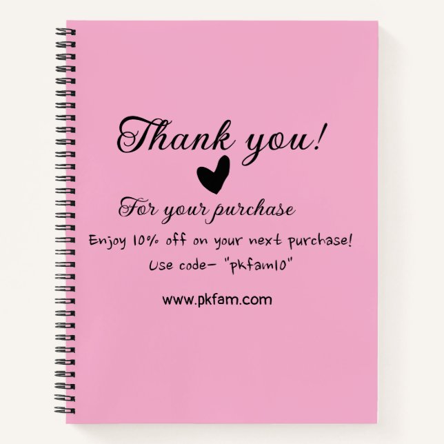 Thank you for purchase pink family business detail notebook (Front)