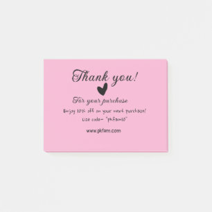 Thank you for purchase pink family business detail post-it notes