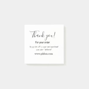 Thank you for purchase pink family business detail post-it notes