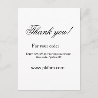 Thank you for purchase pink family business detail postcard