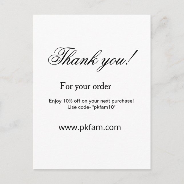 Thank you for purchase pink family business detail postcard (Front)