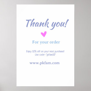 Thank you for purchase pink family business detail poster